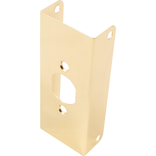 Stone Harbor Hardware Door Reinforcer, 4-1/2 Inches, Fits 1-3/4" Thick Doors, Polished Brass