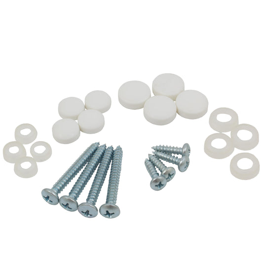Stone Harbor Hardware Screws for Shelf Brackets with Caps, 8-Pack, 1-1/2" (4) and 1/2" (4) Screws, White