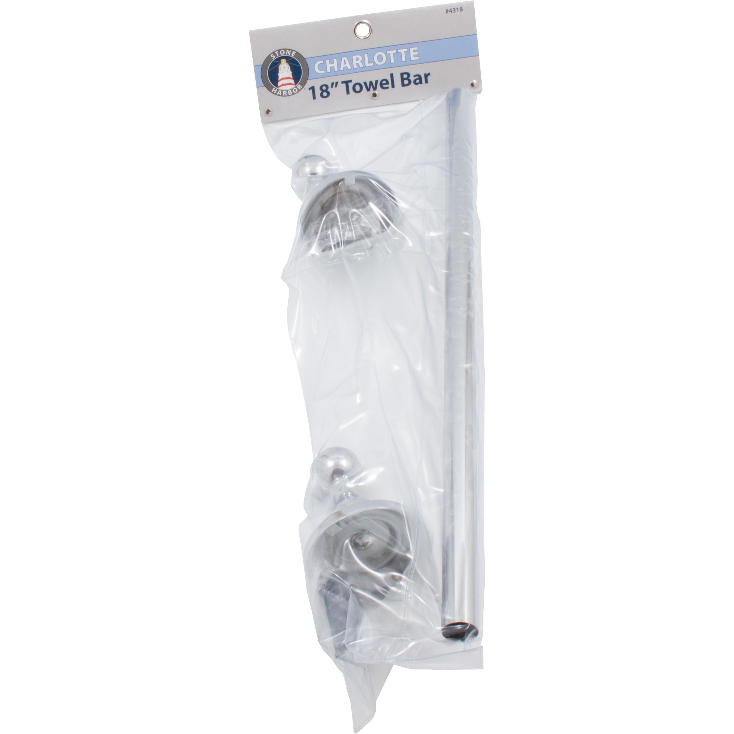 Stone Harbor Hardware Charlotte Towel Bar, 18 Inches, Polished Chrome