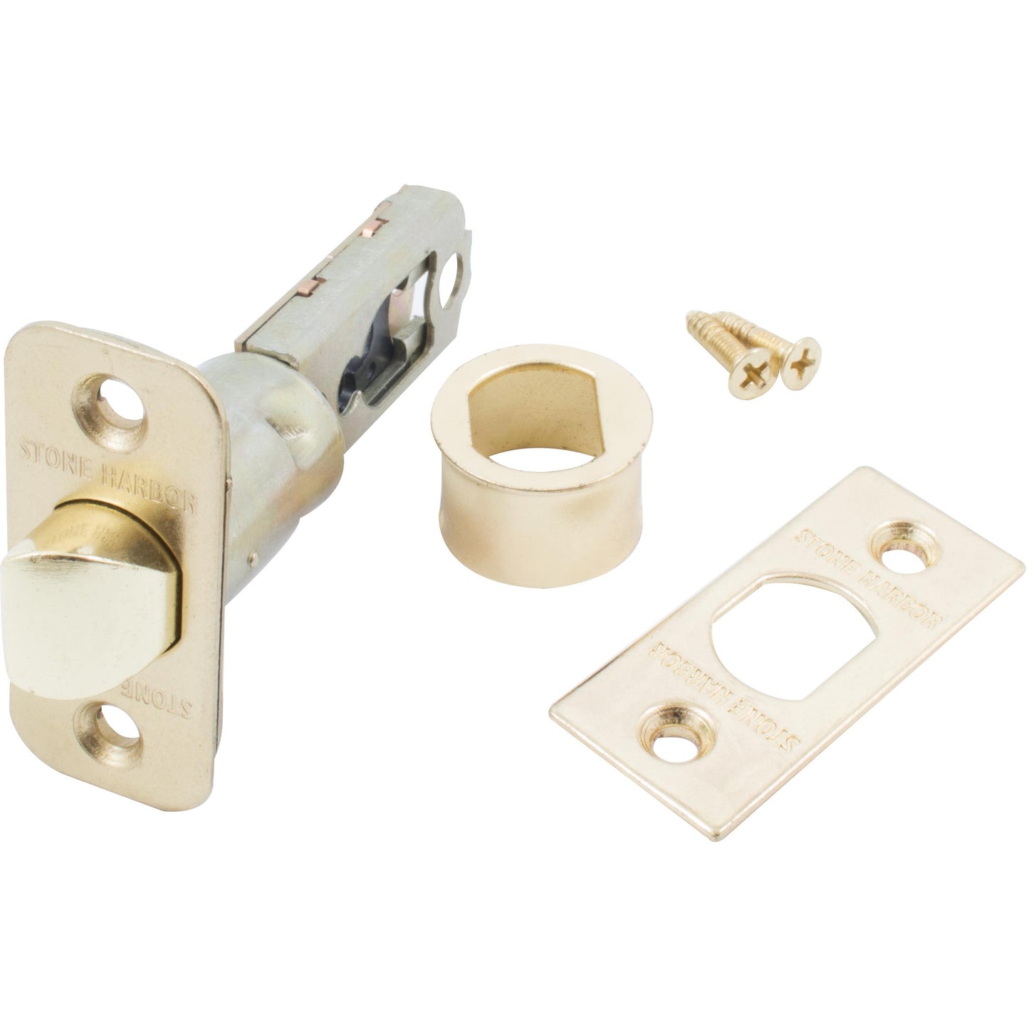 Stone Harbor Hardware Six-Way Adjustable Latch for Traditional Interior Locks, Polished Brass