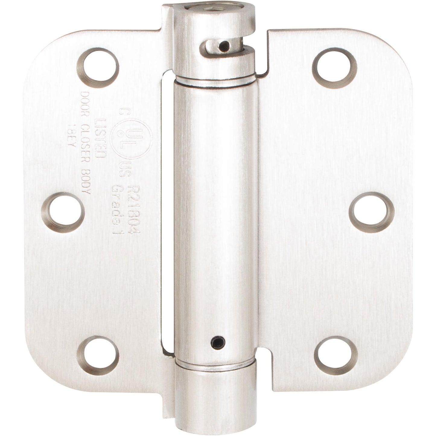 Stone Harbor Hardware Adjustable Spring Hinge, 3-1/2 Inches, 5/8" Radius Corner, Satin Nickel