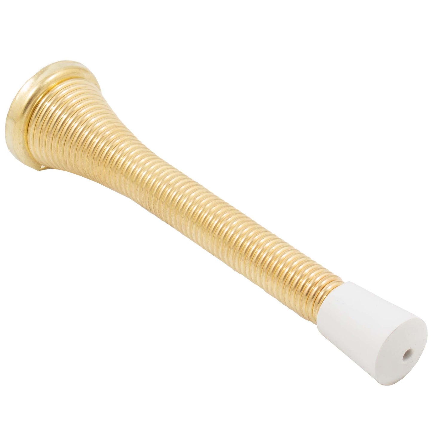 Stone Harbor Hardware Heavy-Duty Spring Door Stop, 4 Inches, Polished Brass