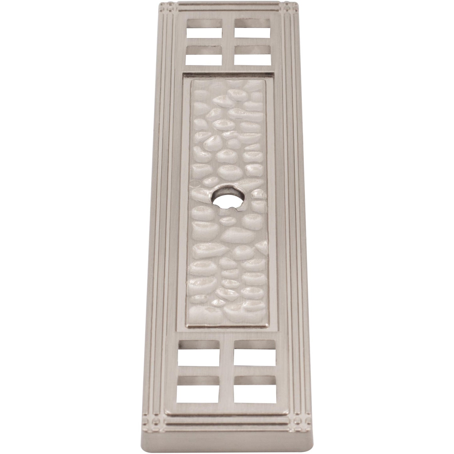 Stone Harbor Hardware Arts & Crafts Cabinet Knob Backplate, Satin Nickel