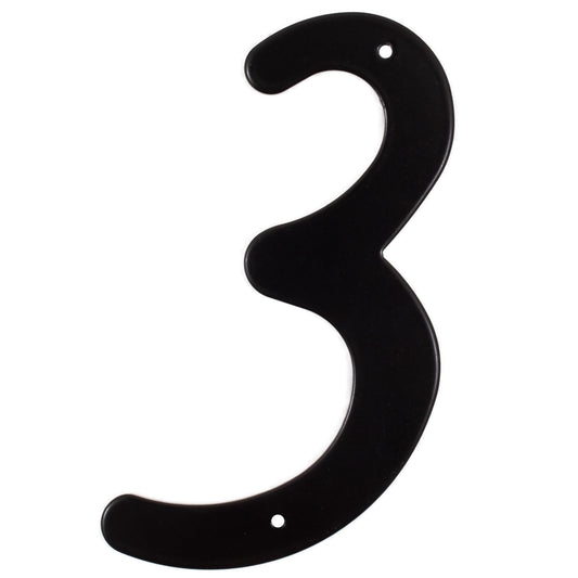 Stone Harbor Hardware Smooth House Number, #3, 4 Inches, Matte Black