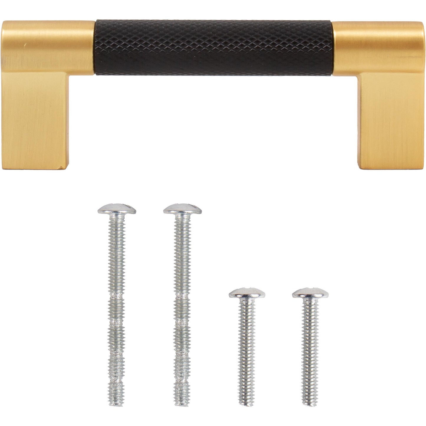 Stone Harbor Hardware Urban Cabinet Pull, 3 Inches, Matte Black with Satin Brass Ends