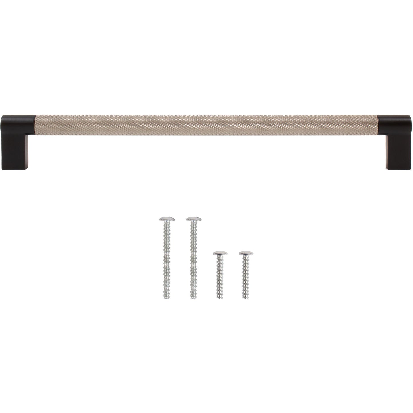 Stone Harbor Hardware Urban Cabinet Pull, 224 Millimeters, Satin Nickel with Matte Black Ends