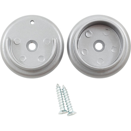 Stone Harbor Hardware Heavy-Duty Metal Pole Sockets, Fits Poles up to 1-3/8" Diameter, Platinum