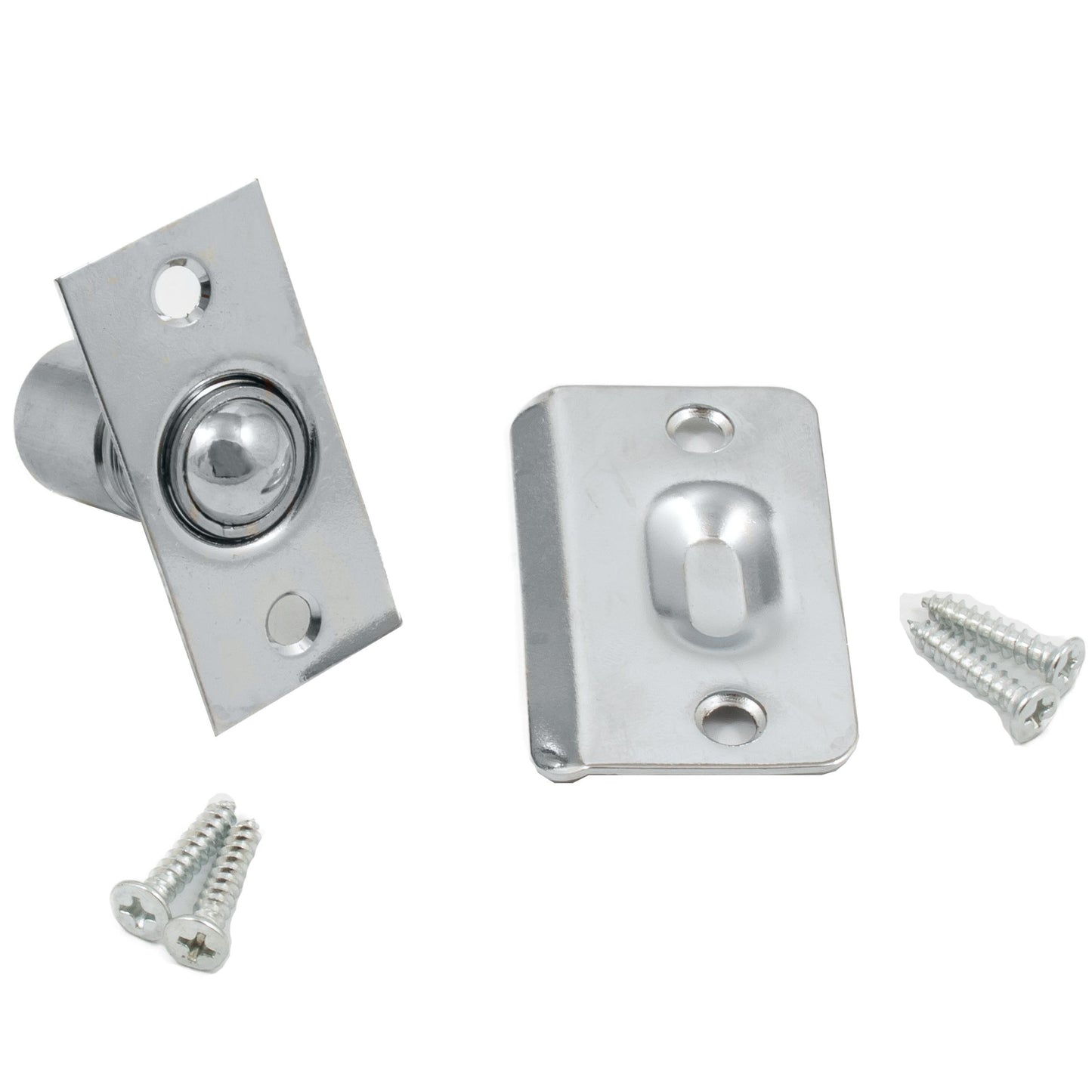 Stone Harbor Hardware Square Corner Dual Adjust Ball Catch, Polished Chrome