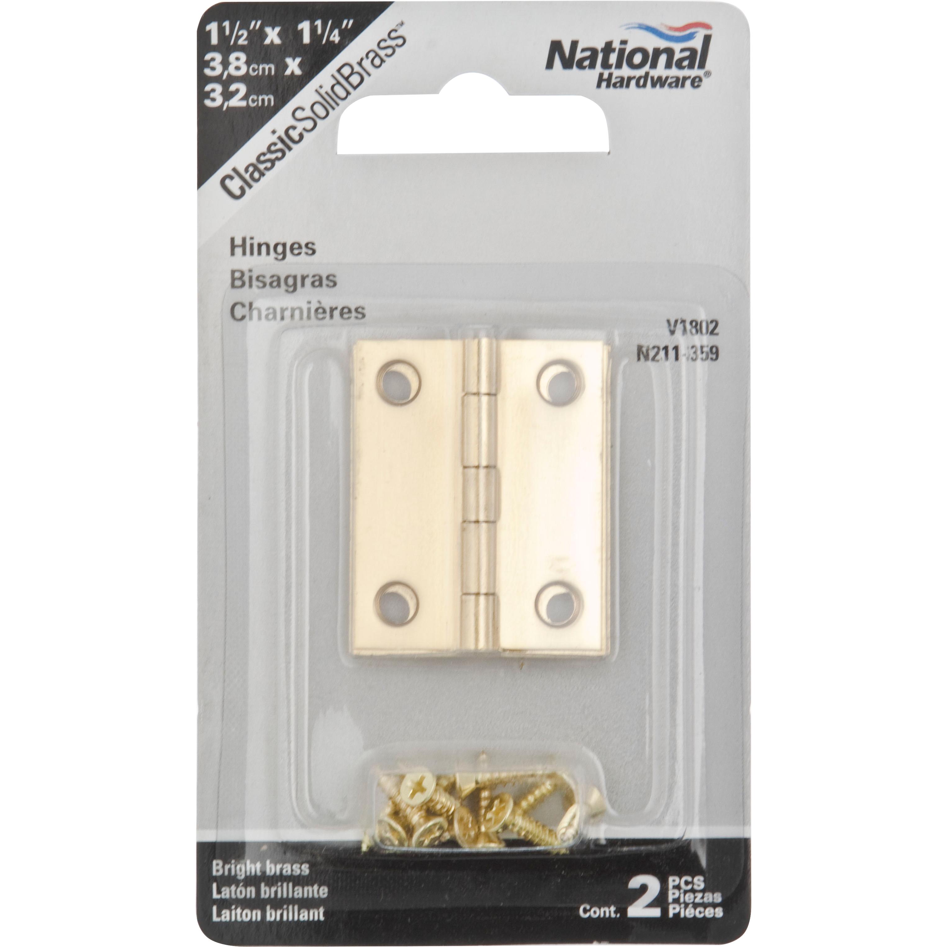 V1802 1-1/2" x 1-1/4" Hinge 2/pk - Polished Brass