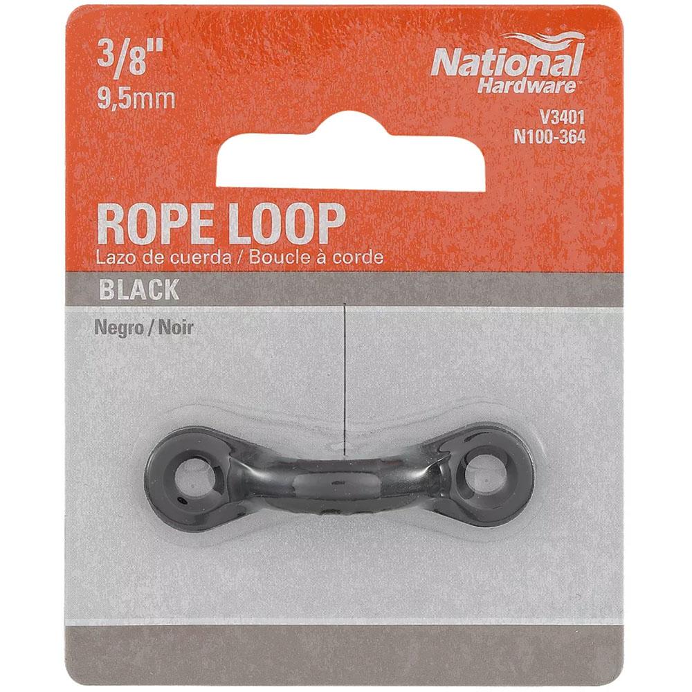 National Hardware - N100-364 V3401 3/8" Nylon Kayak Pad Eye Kit Rope Loop in Black
