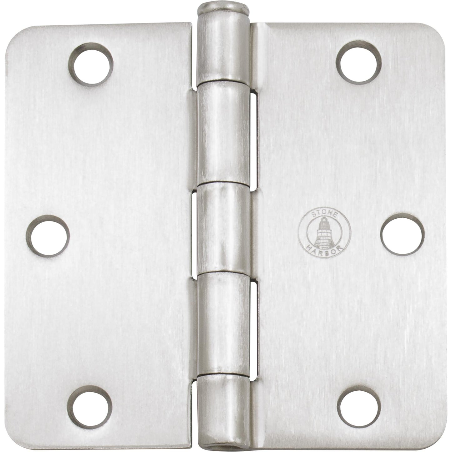 Stone Harbor Hardware 3-1/2" Door Hinges, 1/4" Radius Corner, Satin Nickel, 3-Pack