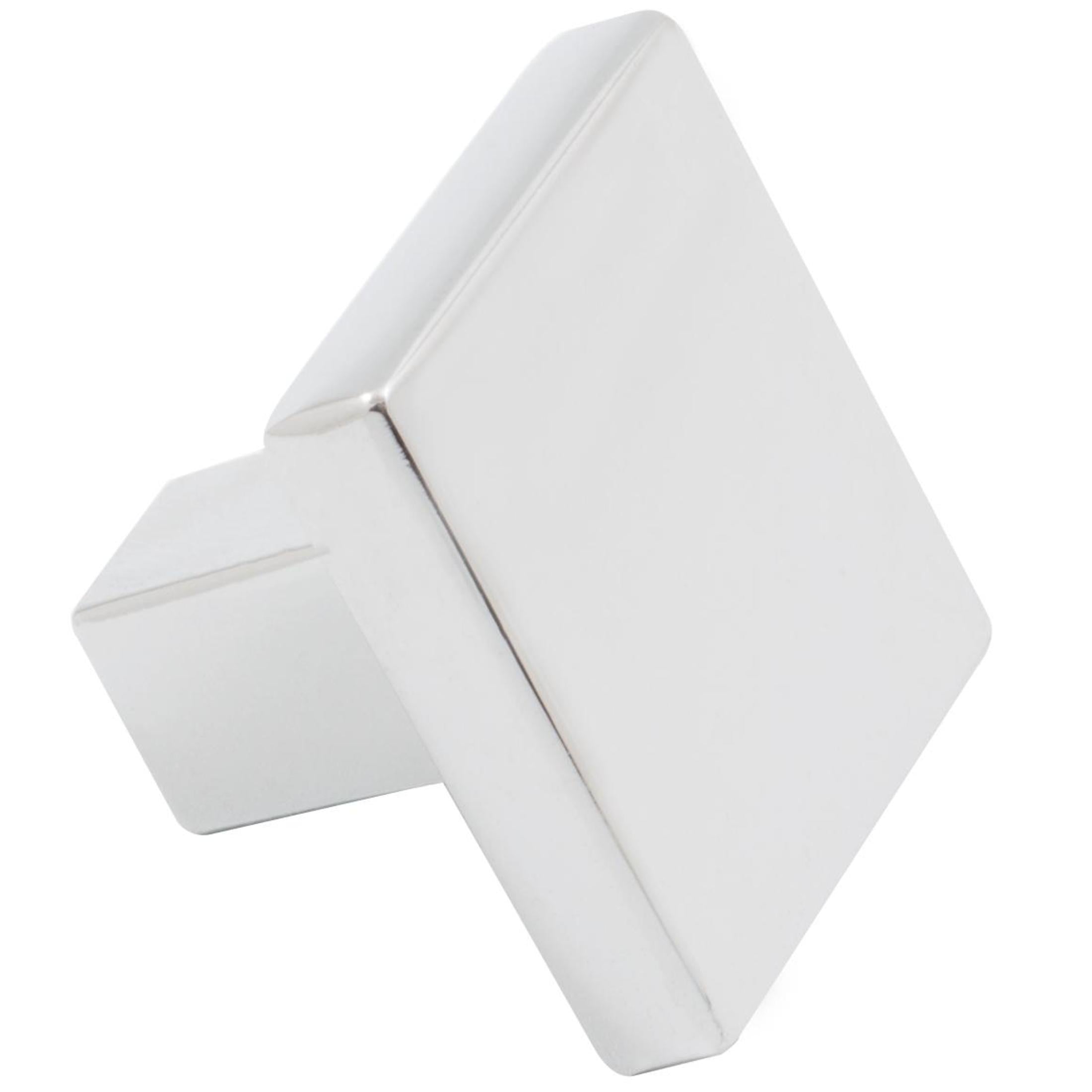 Contemporary Square Cabinet Knob, 1-1/8 Inches, Zinc Base Material