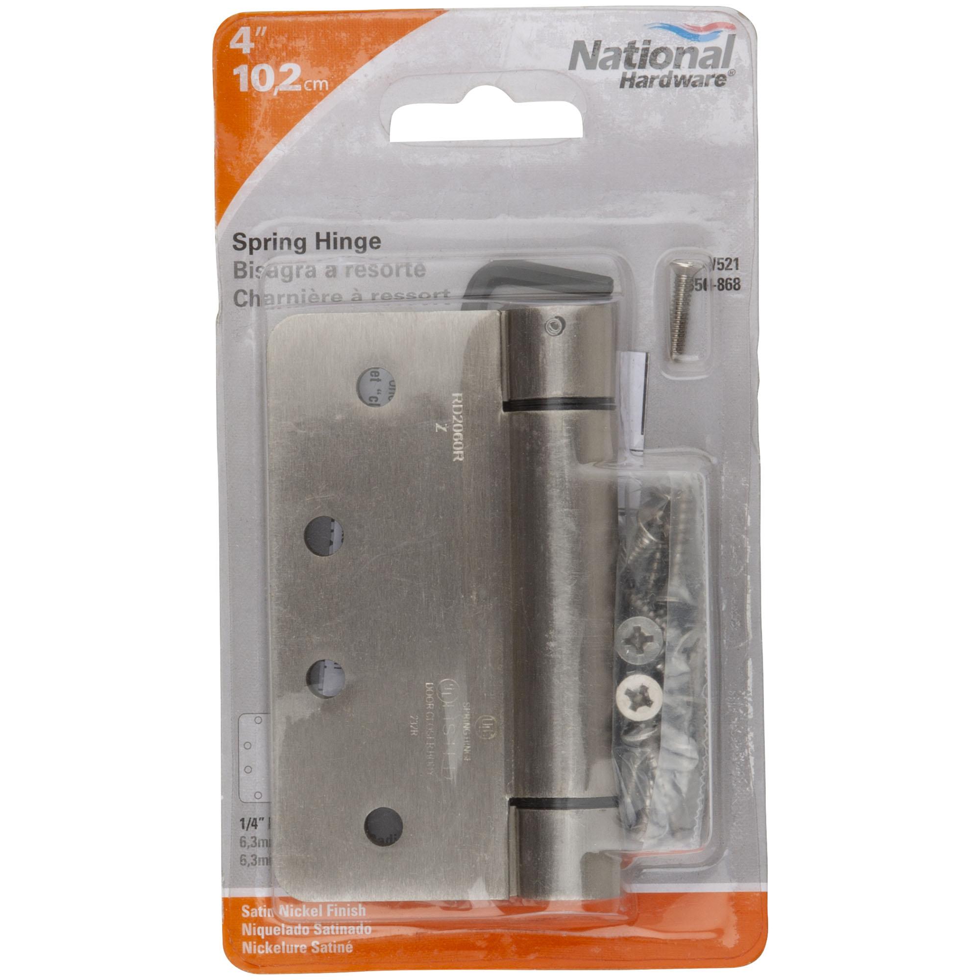 National Hardware - N350-868 V521, 4" Spring Hinge in Satin Nickel