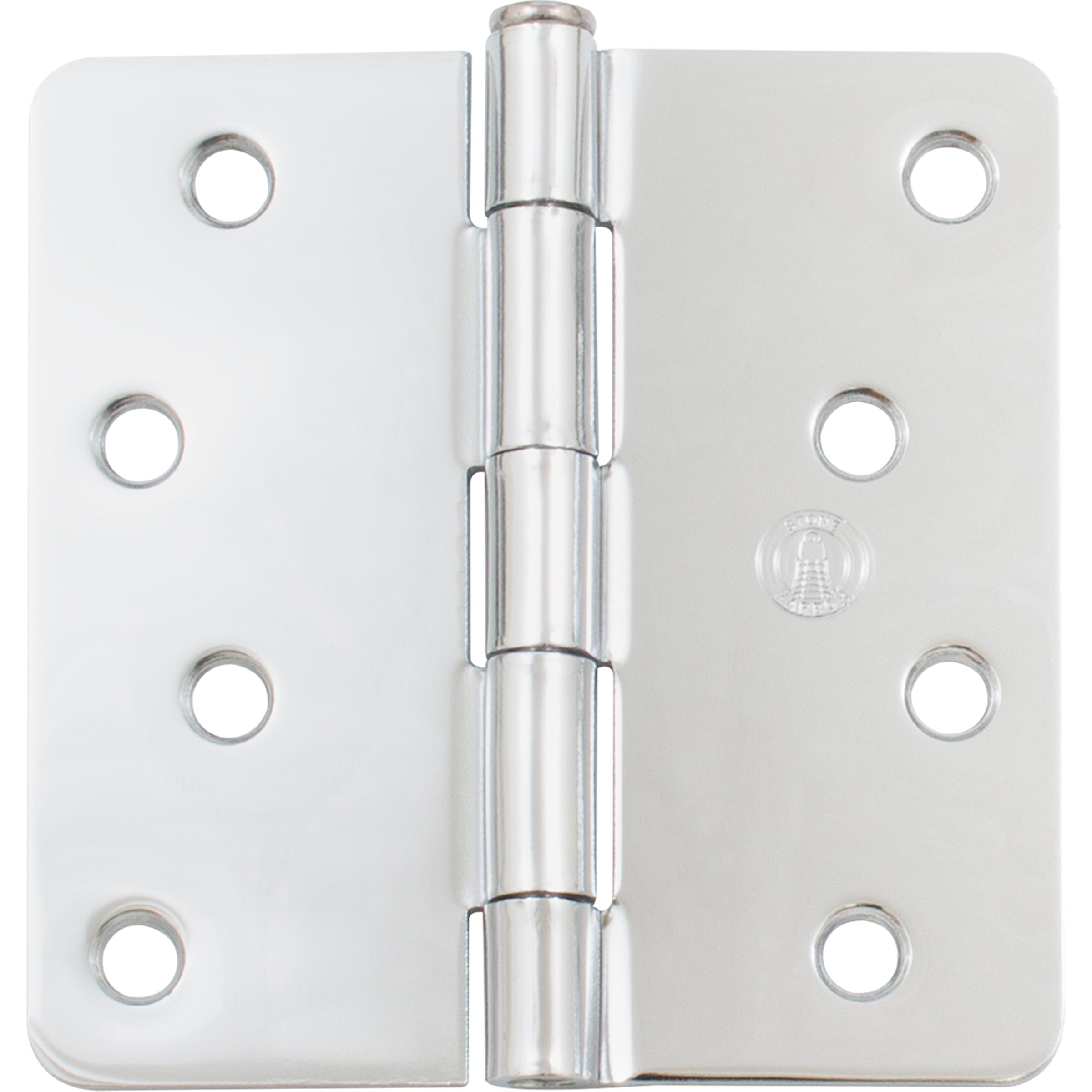 Stone Harbor Hardware 4" Door Hinges, 1/4" Radius Corner, Polished Chrome, 2-Pack