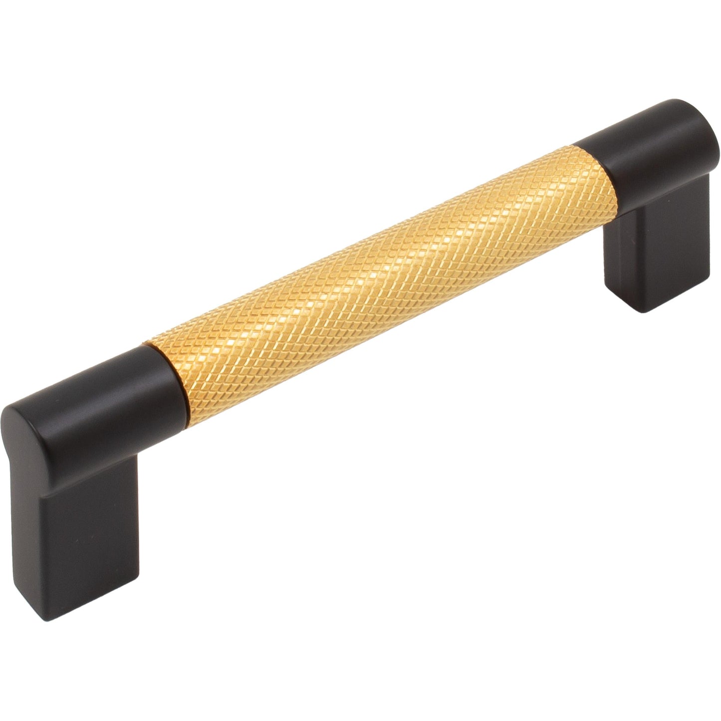 Stone Harbor Hardware Urban Cabinet Pull, 96 Millimeters, Satin Brass with Matte Black Ends