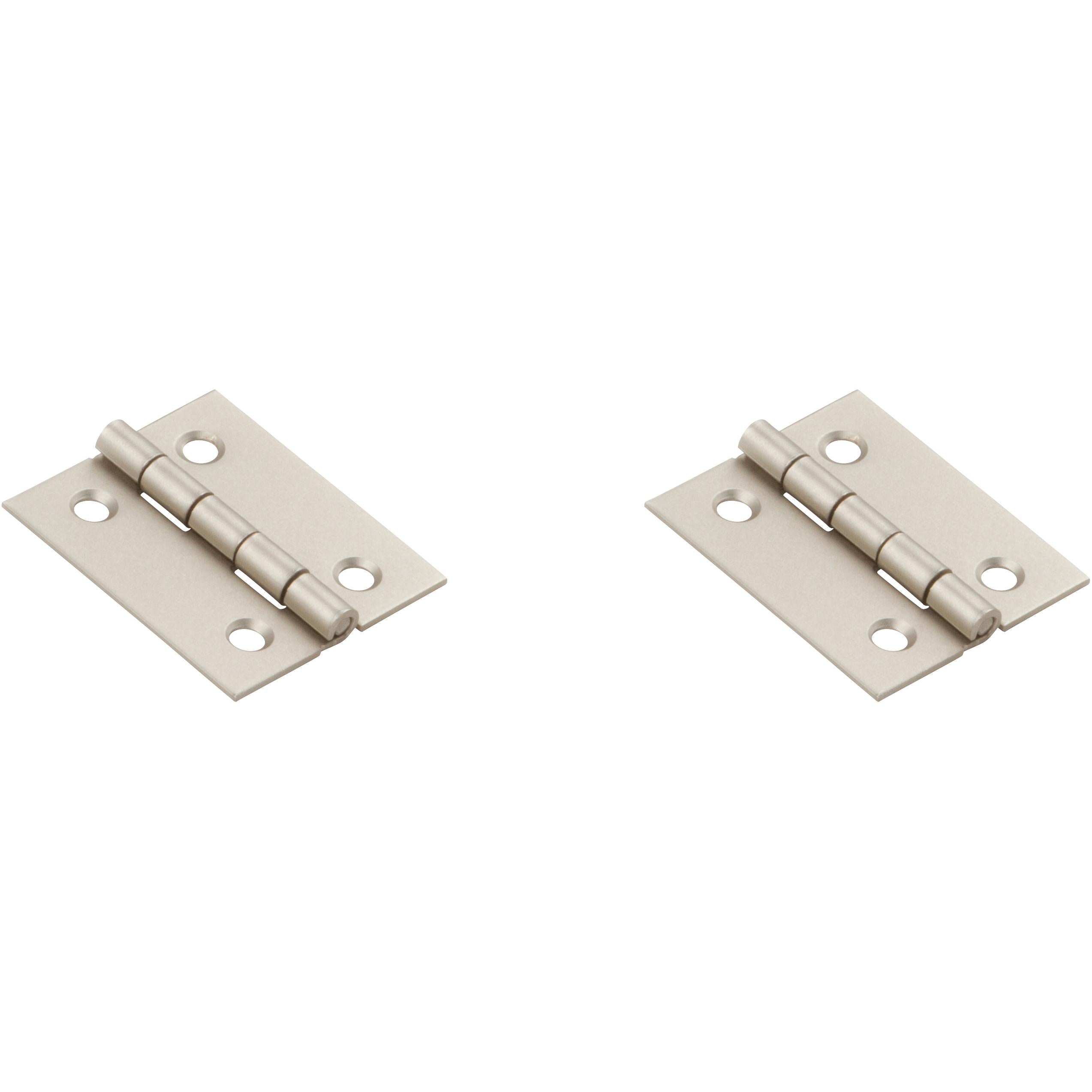 National Hardware - N211-014 V1802 1-1/2" x 1-1/4" Hinge - Satin Nickel, 2 pack