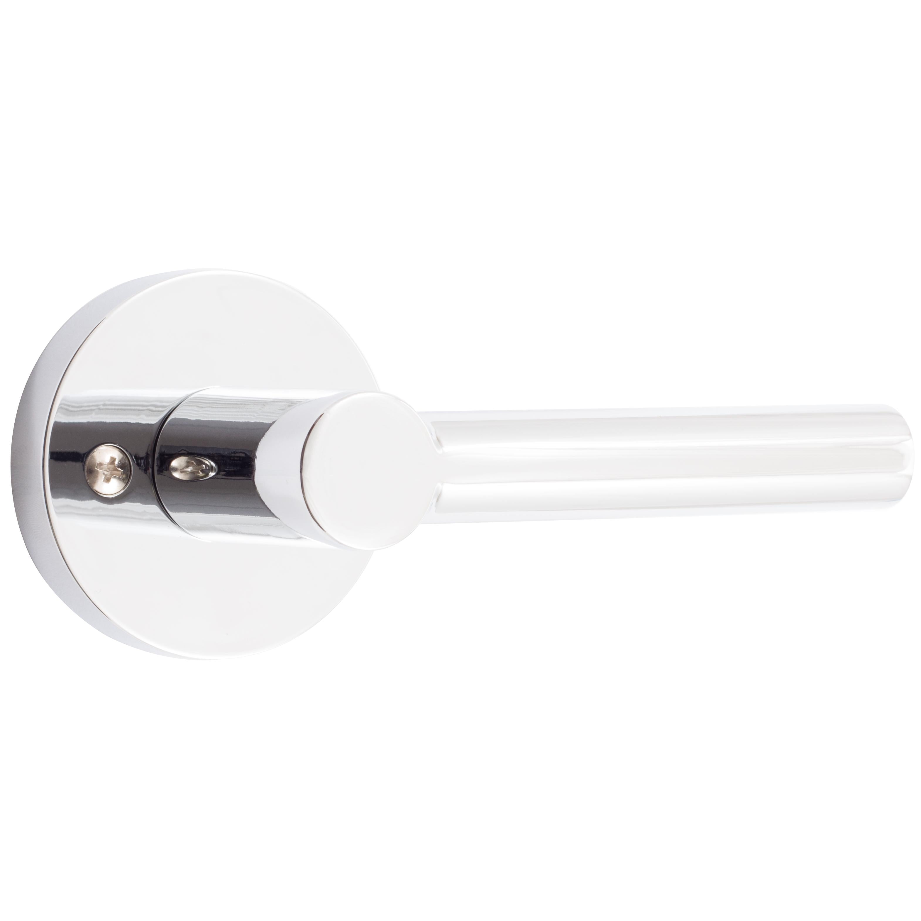 Stone Harbor Hardware Zurich Door Lever with Round Rosette, Dummy (Non-Turning) Latch, Polished Chrome