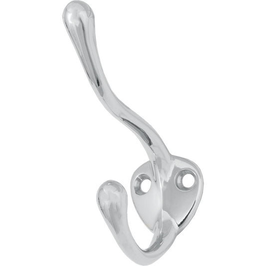 Stone Harbor Hardware Coat & Hat Hook, 3-1/2" High, 2-1/4" Projection, Polished Chrome