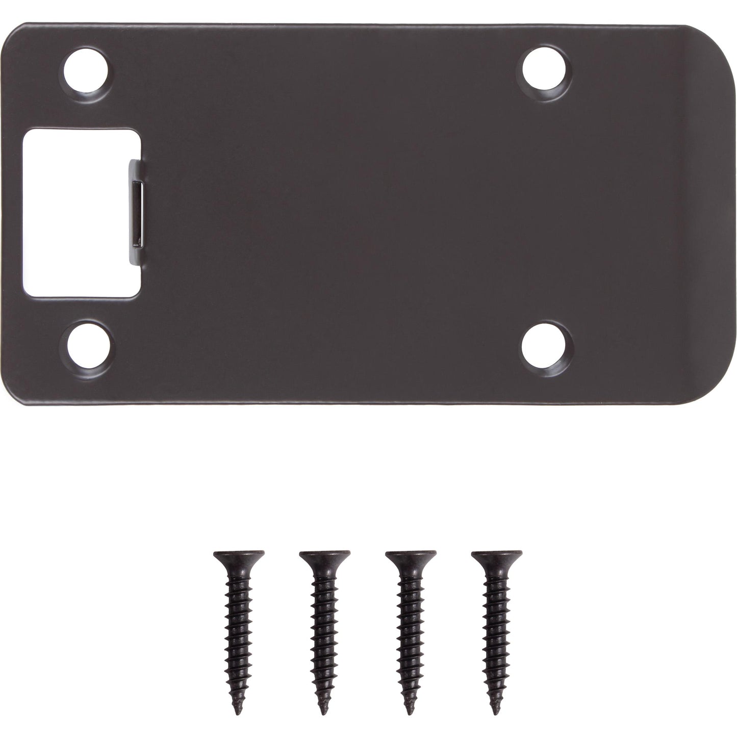 Stone Harbor Hardware Round Corner Extended Lip Strike Plate, 2-1/4" x 4", (4-1/2" Overall Length), Oil-Rubbed Bronze