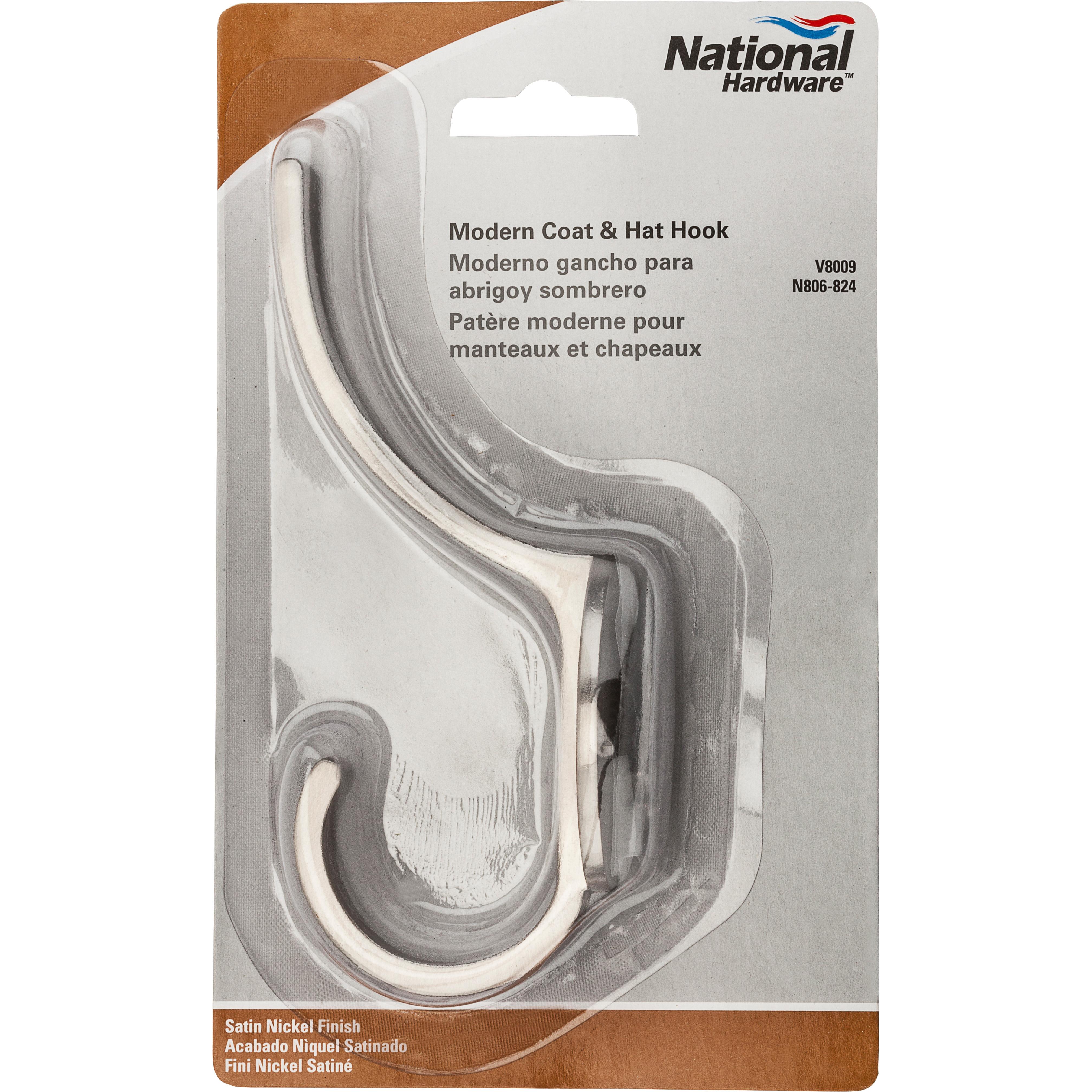 V8009 5-1/2" Modern Coat & Hat Hook - Satin Nickel
