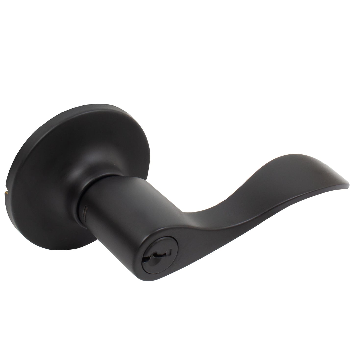 Stone Harbor Hardware Beaverton Door Lever, Entry Latch, SC Keyway, Matte Black
