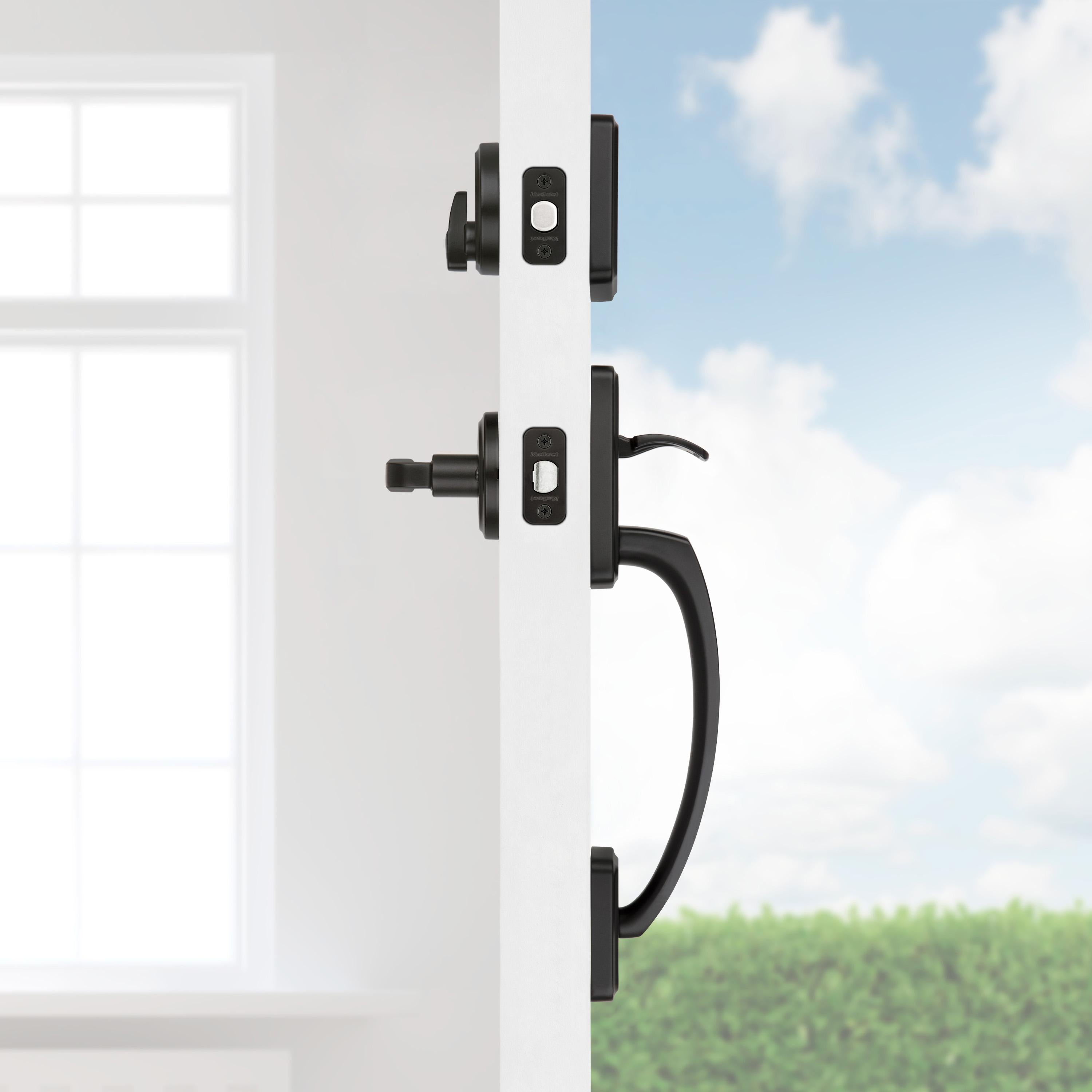 818BFHXTDL 514 SMT CP Brentford Handleset with Trafford - Matte Black