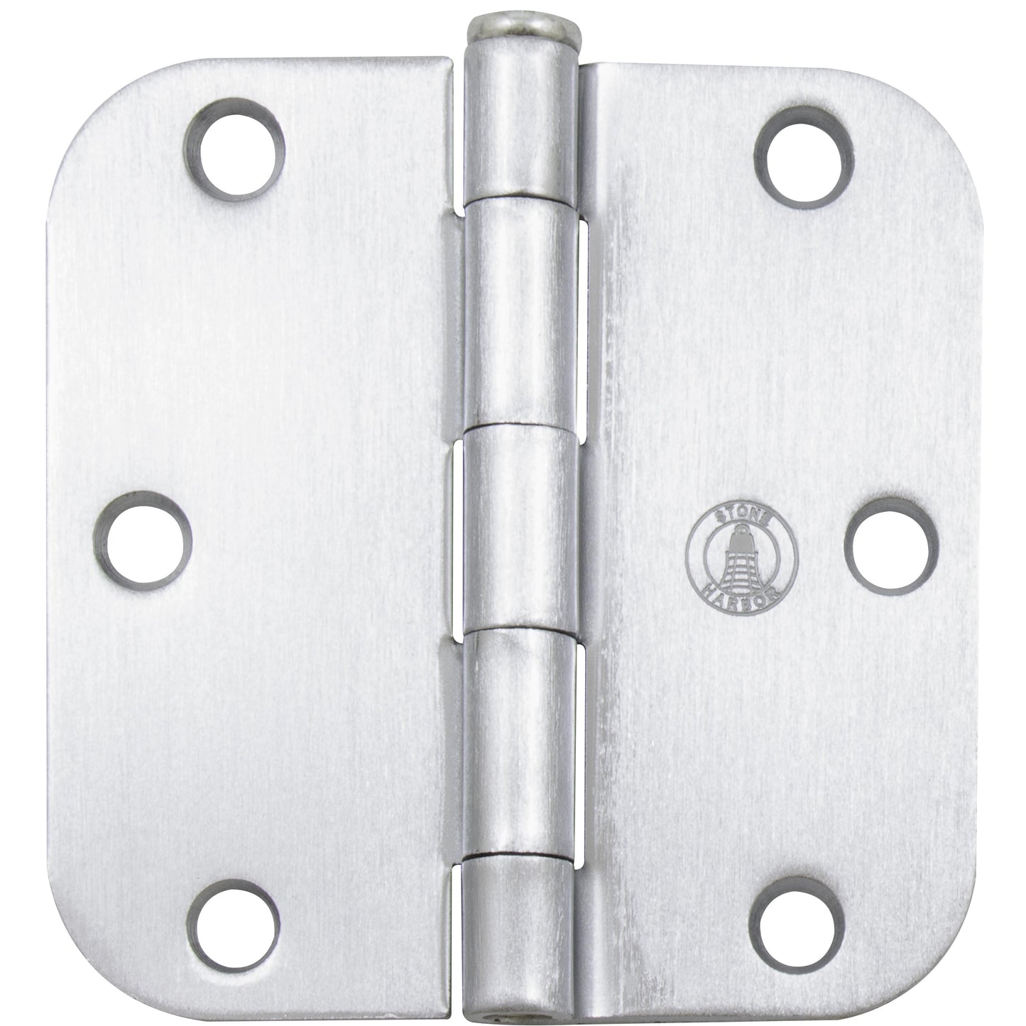Stone Harbor Hardware 3-1/2" Door Hinges, 5/8" Radius Corner, Satin Chrome, 2-Pack