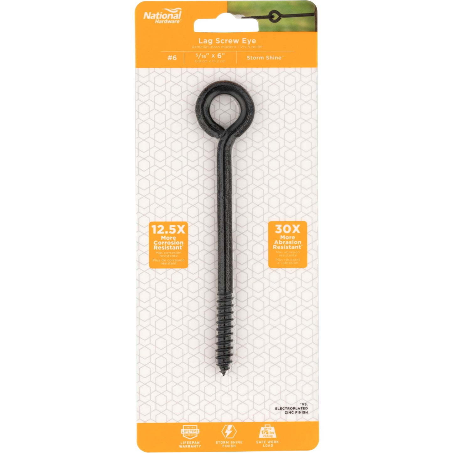 V2150 5/16" x 6" Lag Screw Eye - Black
