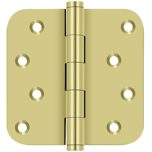 4.0" x 5/8R Solid Brass Hinge 2/pk - Polished Brass