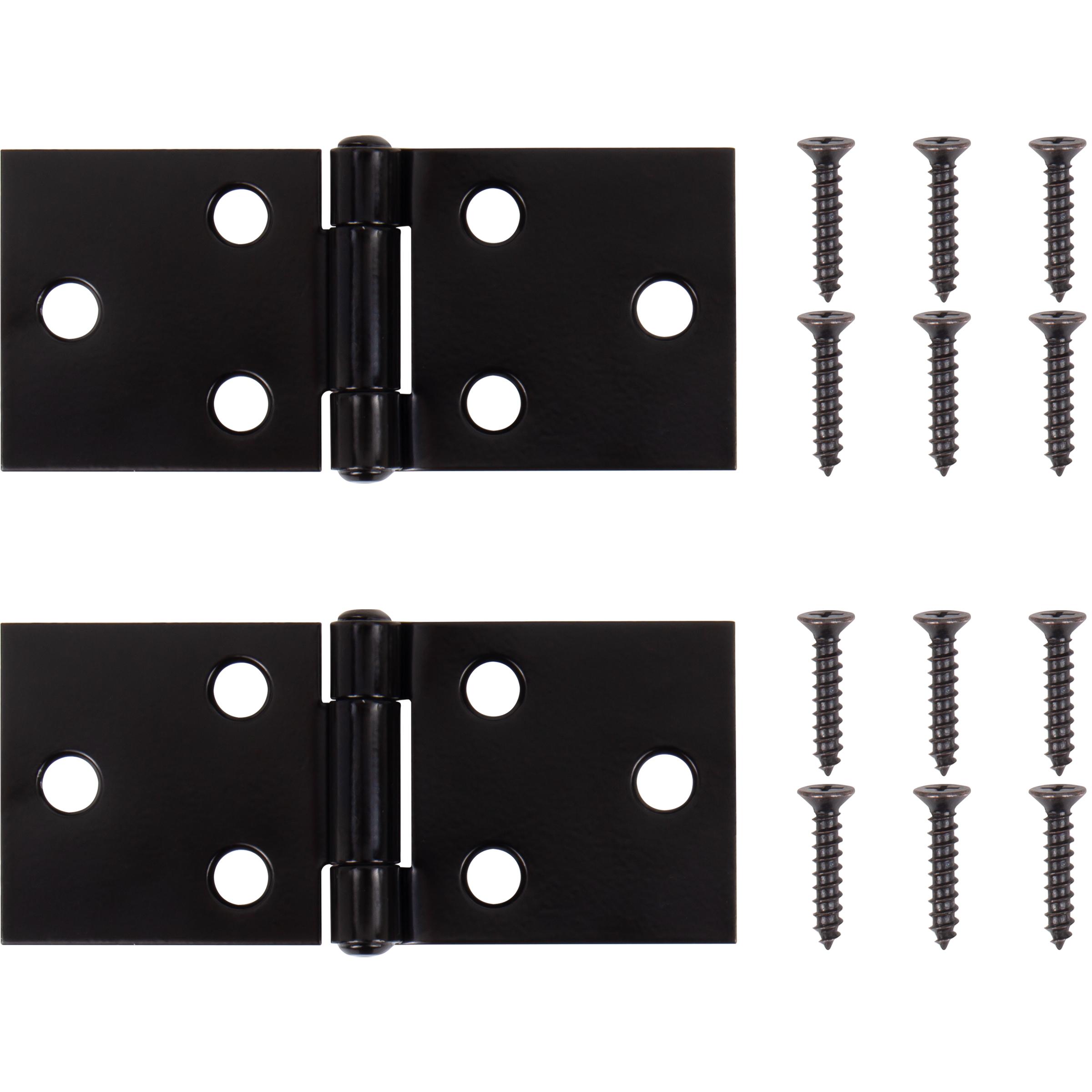 Stone Harbor Hardware Back Flap Hinge, 2 Inches, 2-Pack, Matte Black