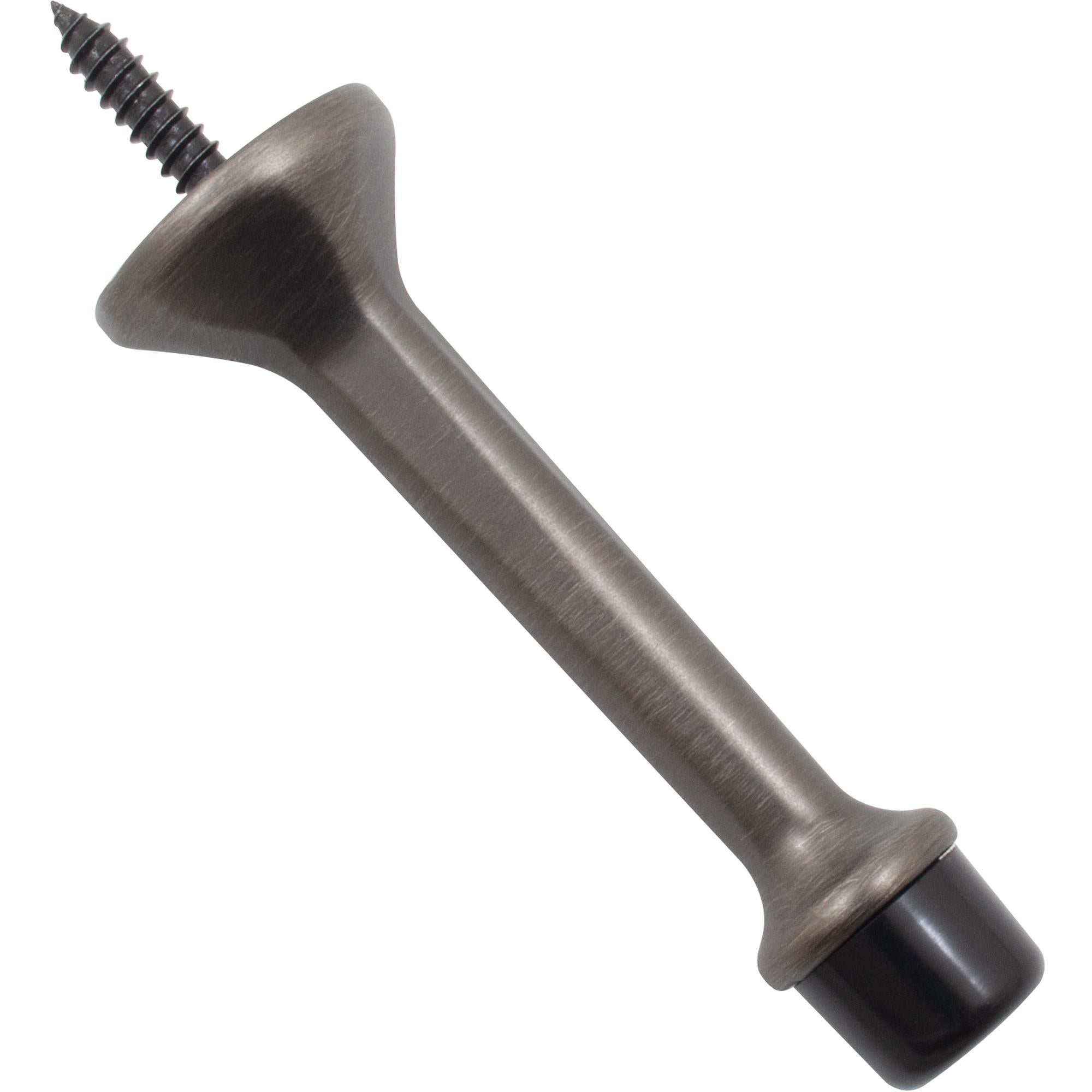 Stone Harbor Hardware Heavy-Duty Solid Door Stop, 3 Inches, Antique Nickel