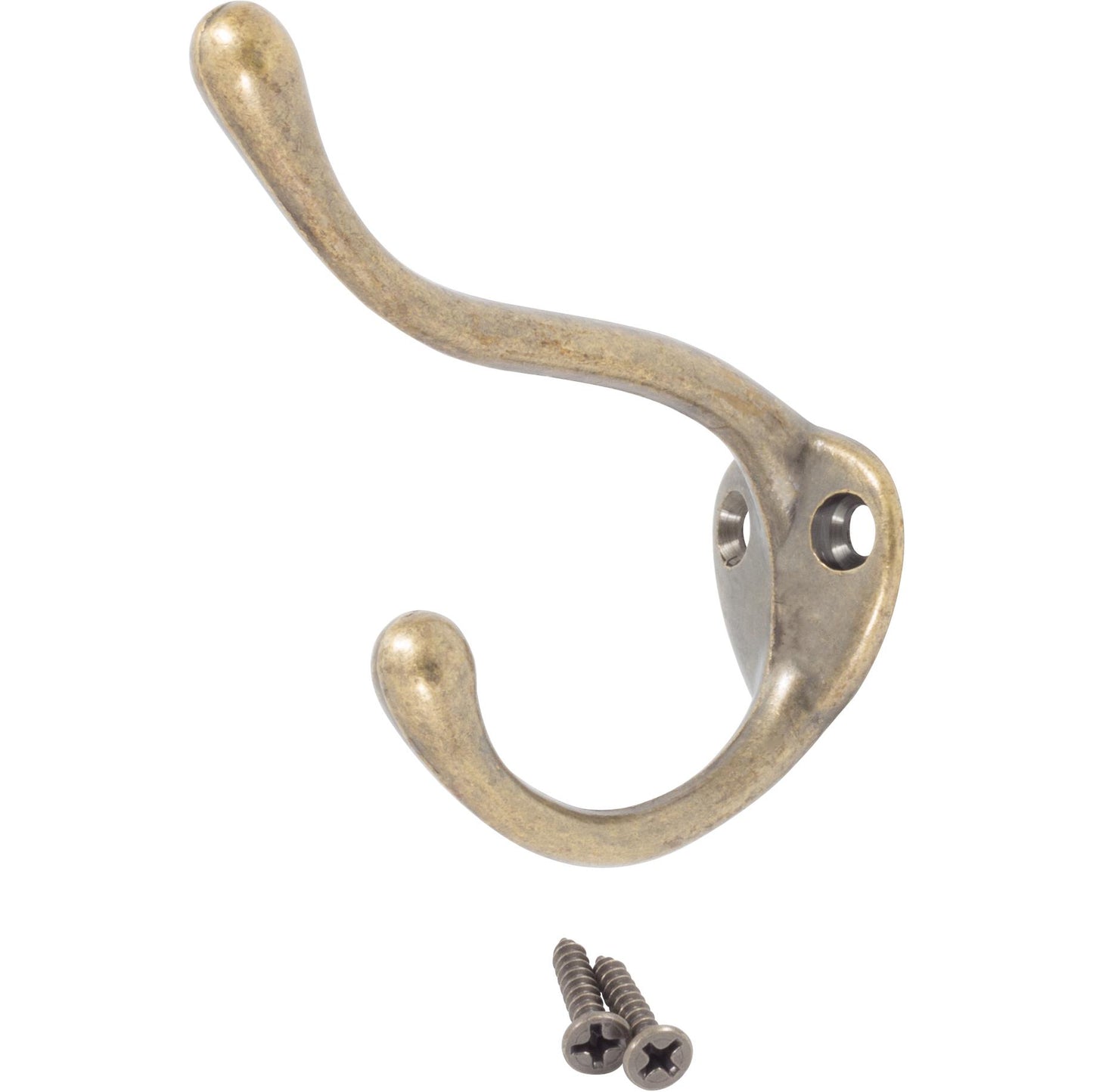 Stone Harbor Hardware Coat & Hat Hook, 3-1/2" High, 2-1/4" Projection, Antique Brass