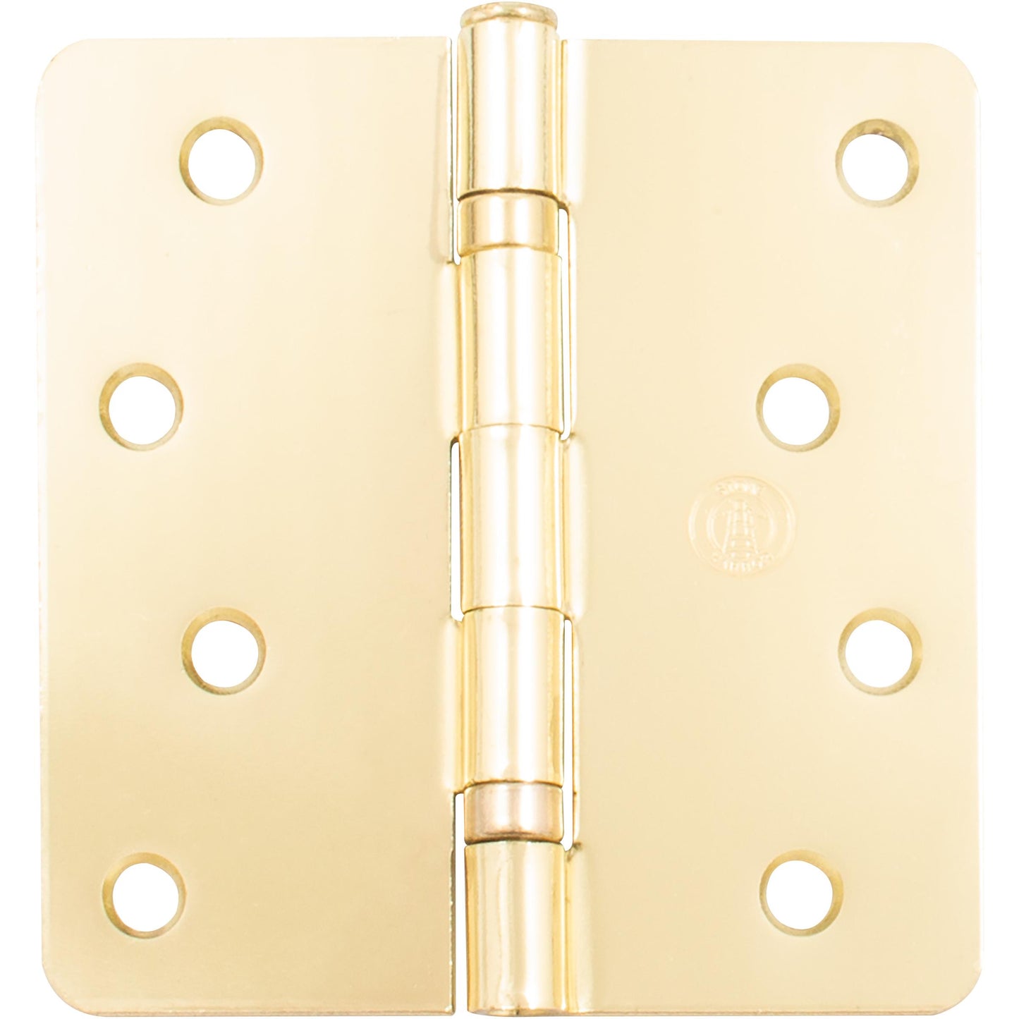 Stone Harbor Hardware 4" Ball-Bearing Door Hinges, 1/4" Radius Corner, Polished Brass, 2-Pack