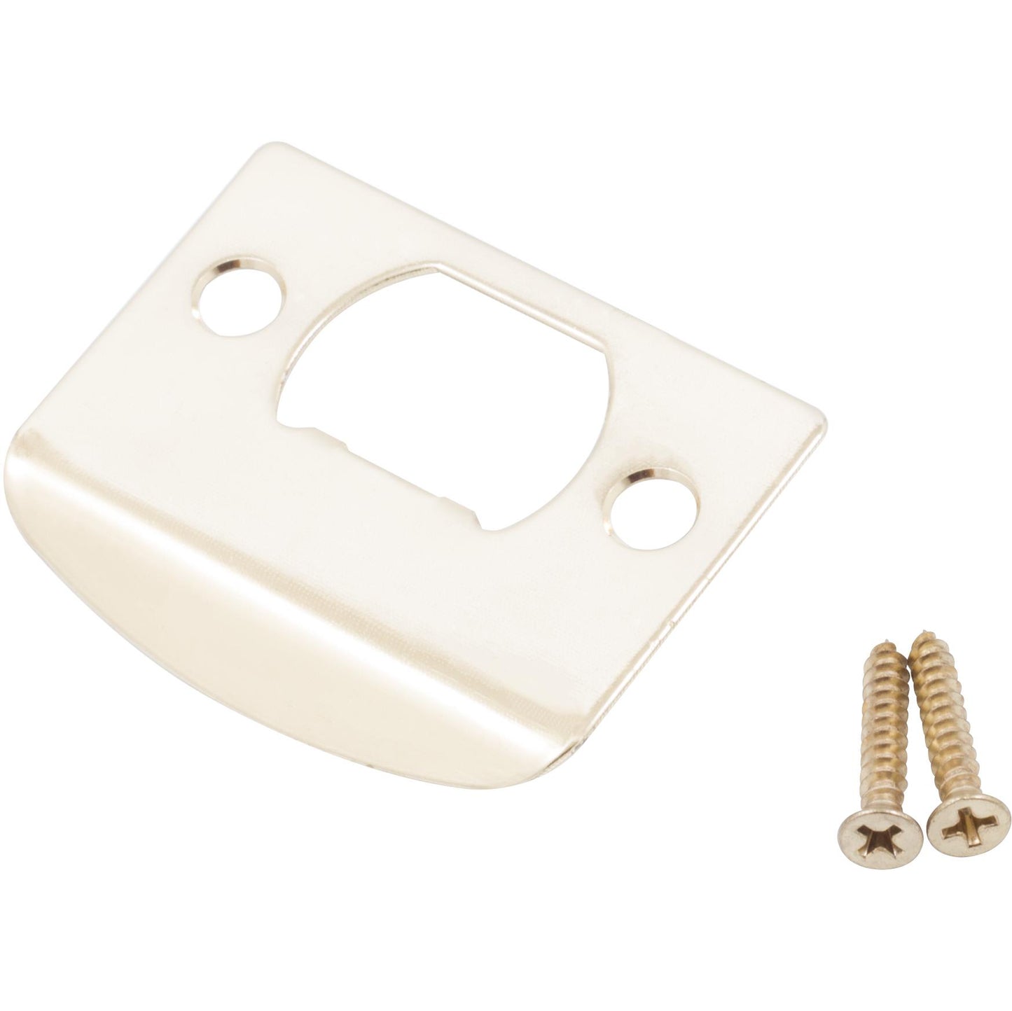 Stone Harbor Hardware Full Lip Square Corner Strike Plate, 2-1/4 Inches, 1-5/8" Center-to-Center, Polished Brass
