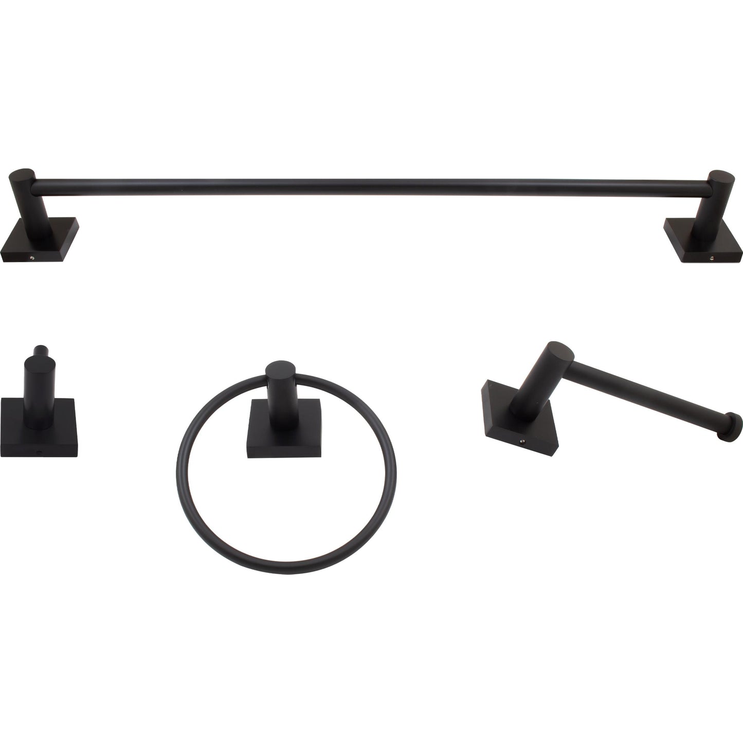 Stone Harbor Hardware Vienna Bathroom Set, 4-Piece, Matte Black