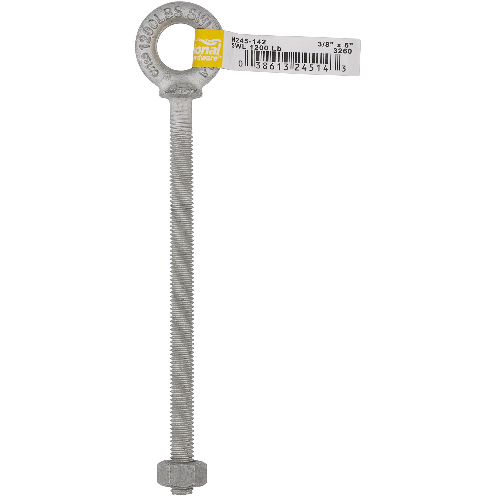 National Hardware - N245-142 3260BC 3/8" x 6" Eye Bolt in Galvanized