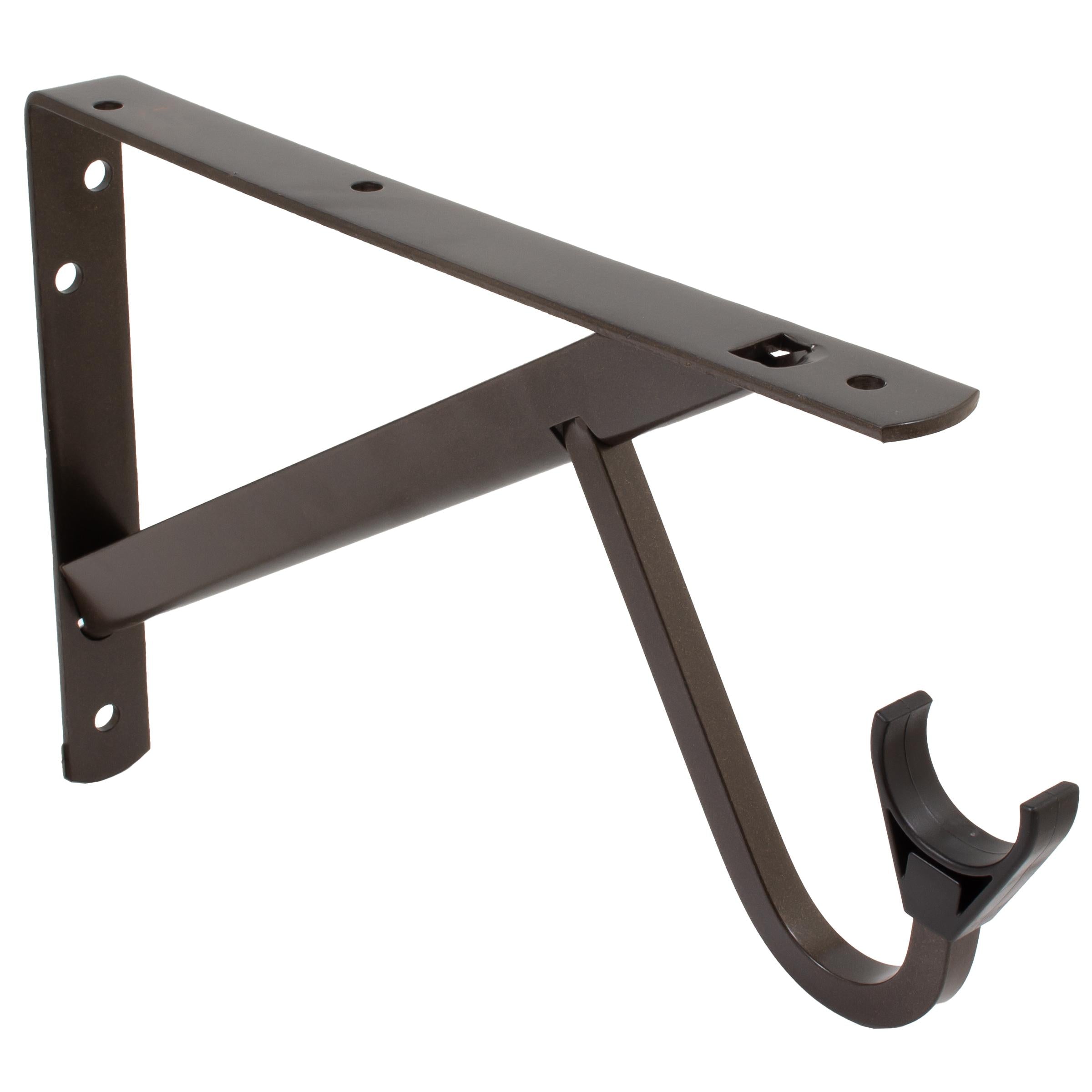 Stone Harbor Hardware Max-Duty Shelf and Pole Bracket, 3" Drop, Dark Bronze