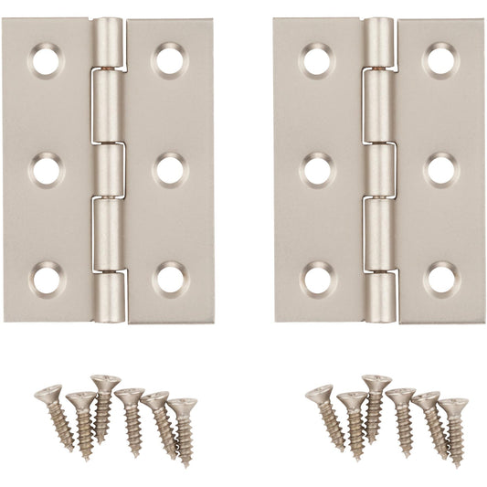 National Hardware - V1802 2" x 1-3/8" Hinge 2/pk - Satin Nickel