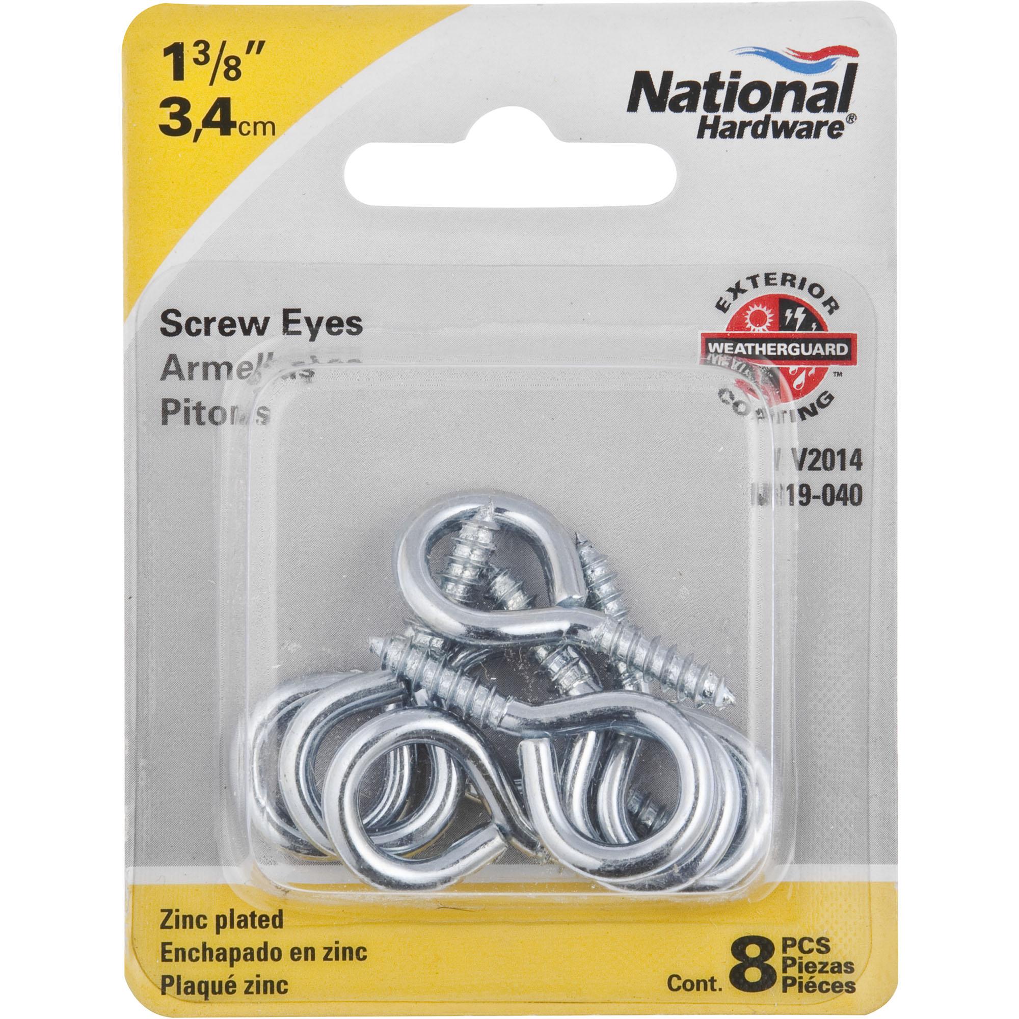 National Hardware - V2014 #10, 1-3/8" Screw Eye 8/pk - Zinc Plated