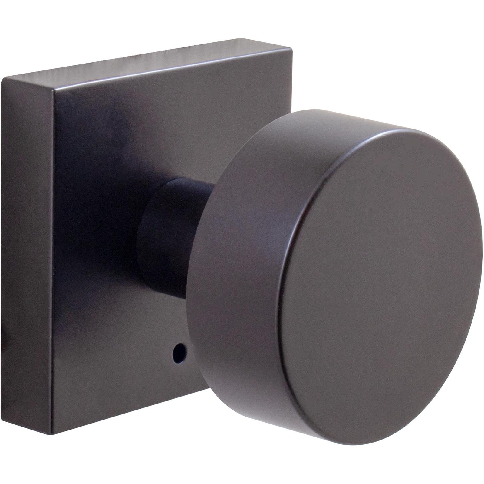 Stone Harbor Hardware Bonn Door Knob with Square Rosette, Privacy (Bed/Bath) Latch, Matte Black