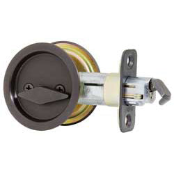 Round Privacy/Bed & Bath Pocket Door Lock - 335 Series with Round Corner Latch
