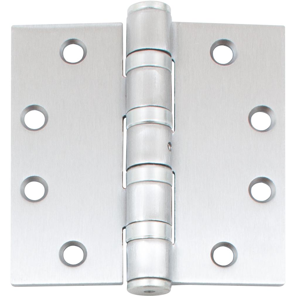 Stone Harbor Hardware Heavy-Duty Commercial Grade Ball Bearing Hinge, Non-Removable Hinge, 4-1/2 Inches, Square Corner, .180 Gauge, Satin Chrome
