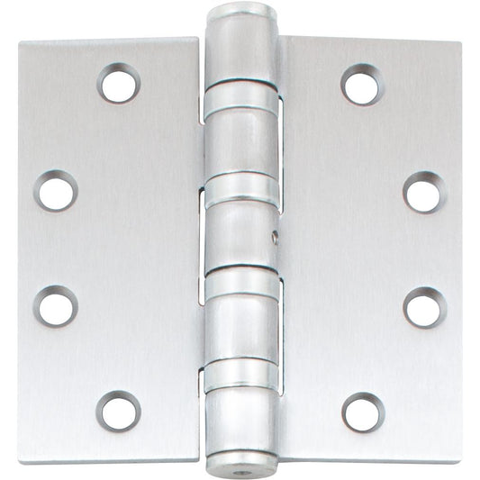 Stone Harbor Hardware Heavy-Duty Commercial Grade Ball Bearing Hinge, Non-Removable Hinge, 4-1/2 Inches, Square Corner, .180 Gauge, Satin Chrome