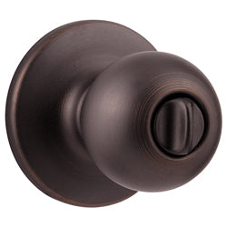 Kwikset Polo Bed/Bath Knob in Venetian Bronze