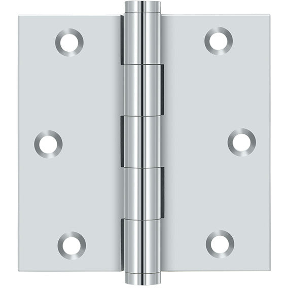 3.5" x SQR Solid Brass Hinge 2/pk - Polished Chrome