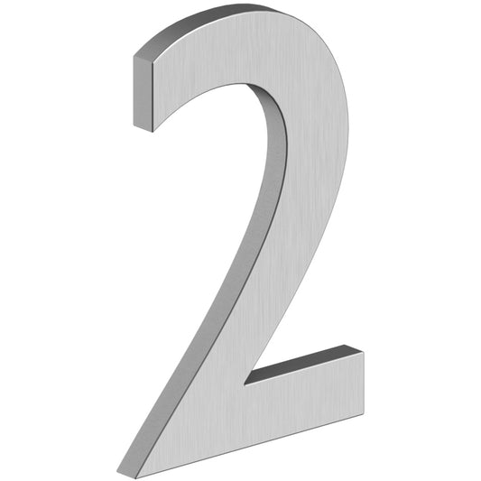 House Number 2 with Risers (B Series) - Stainless Steel