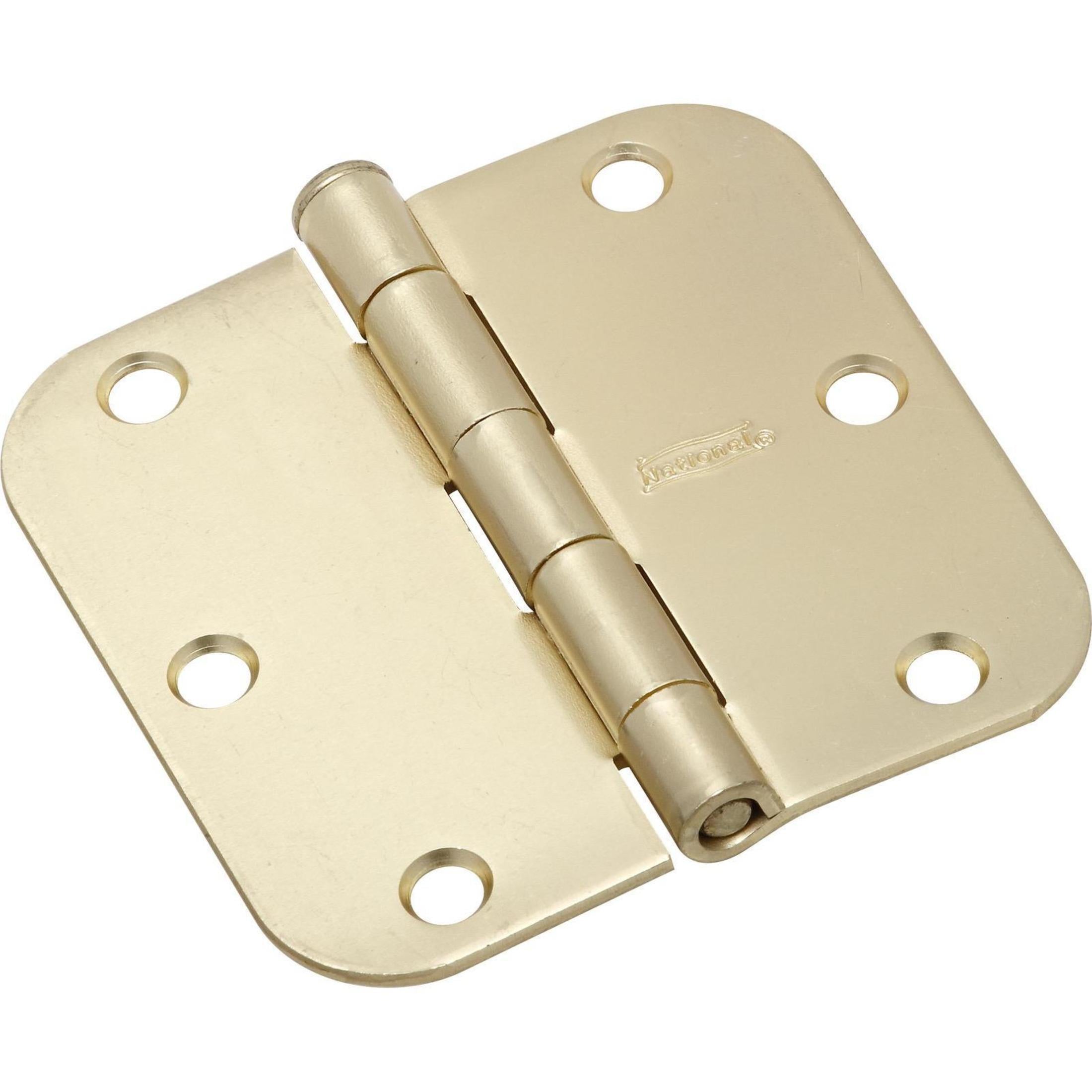 National Hardware - N830-224 SPB512R5/8 3-1/2" 5/8R Hinge - Satin Brass