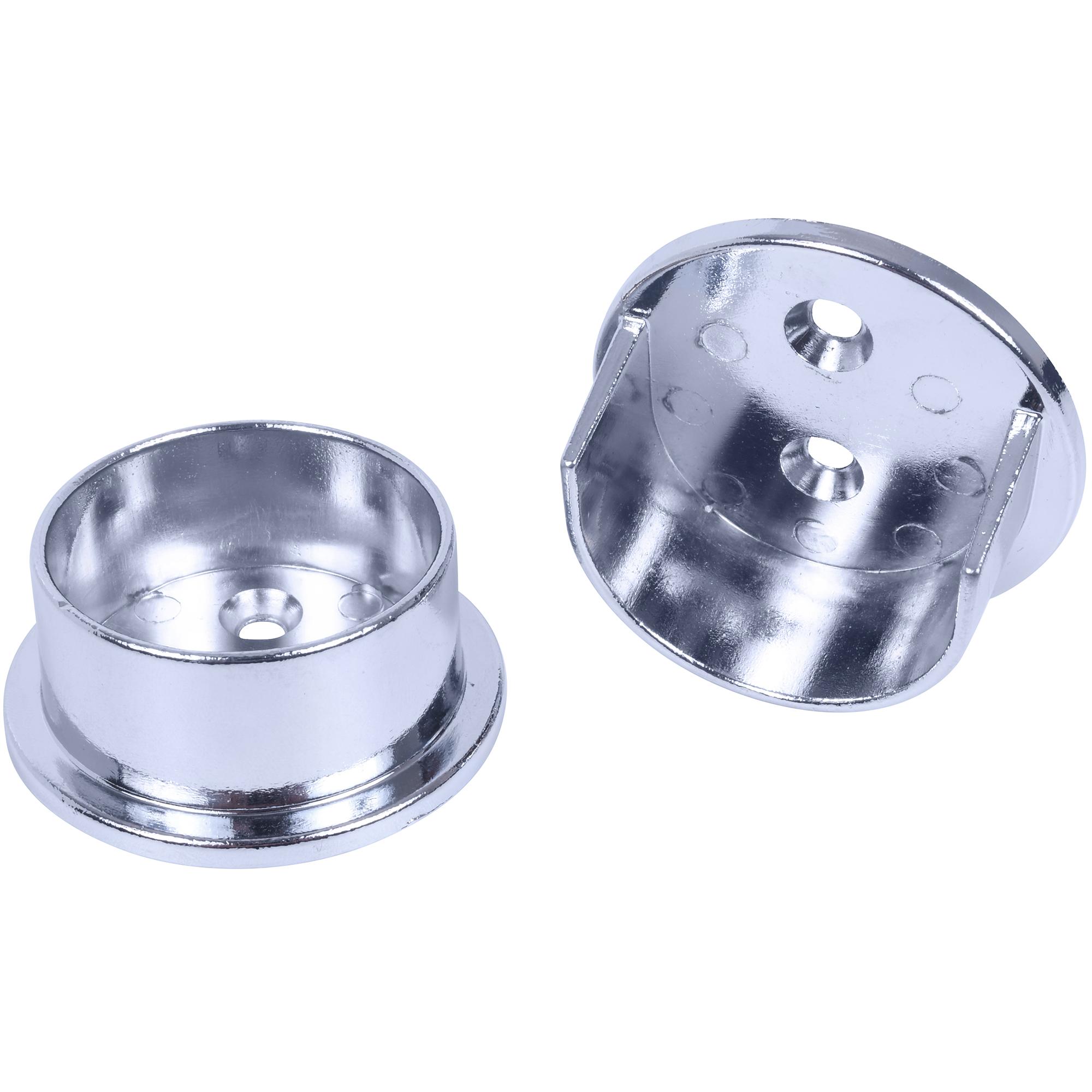 Stone Harbor Hardware Heavy-Duty Pole Sockets, 2 Holes, Polished Chrome