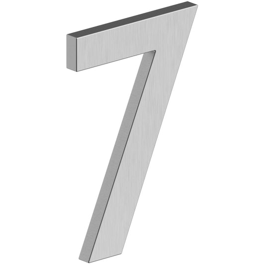 House Number 7 with Risers (B Series) - Stainless Steel