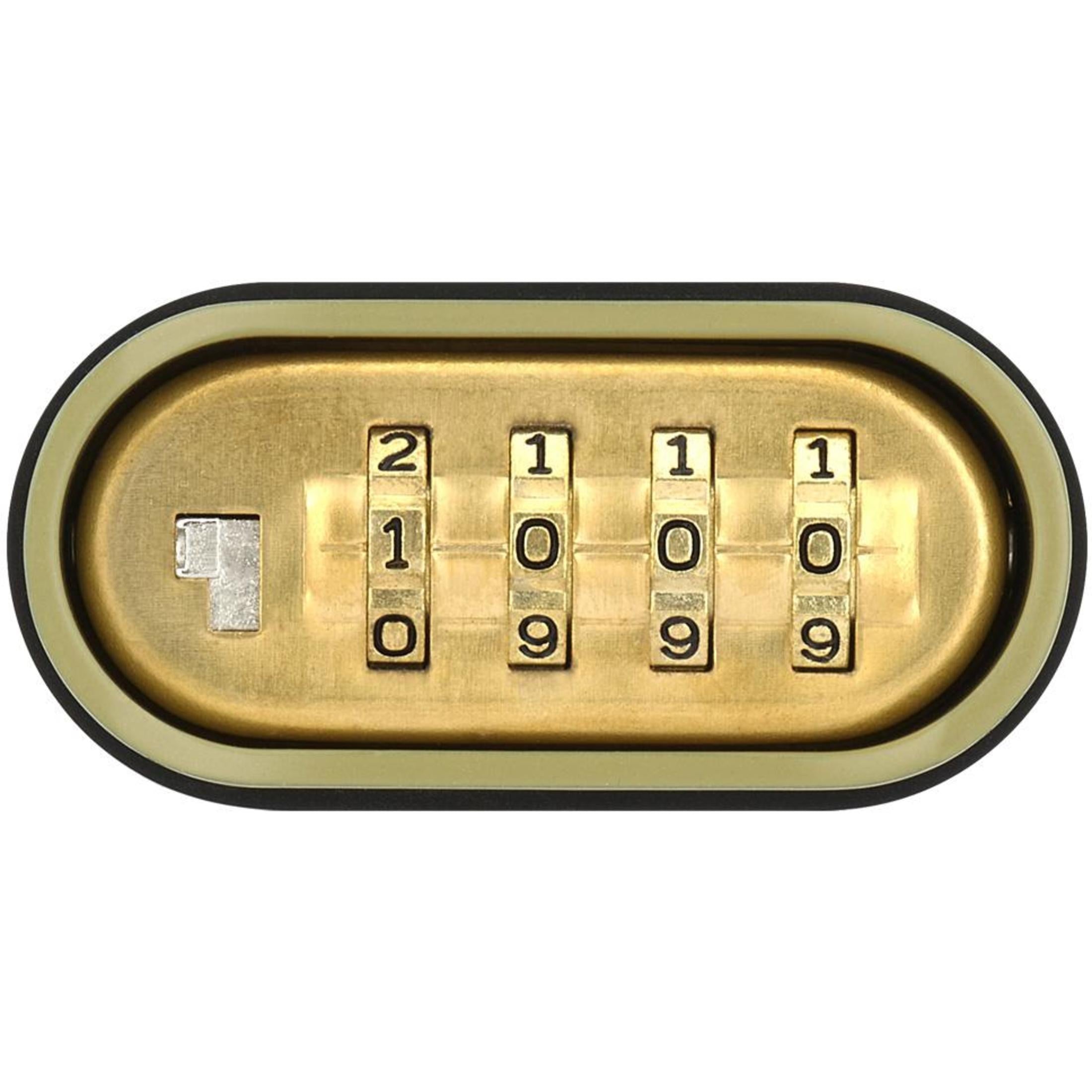 Kwikset 2" Zinc Combination Padlock with 1" Shackle, Gold